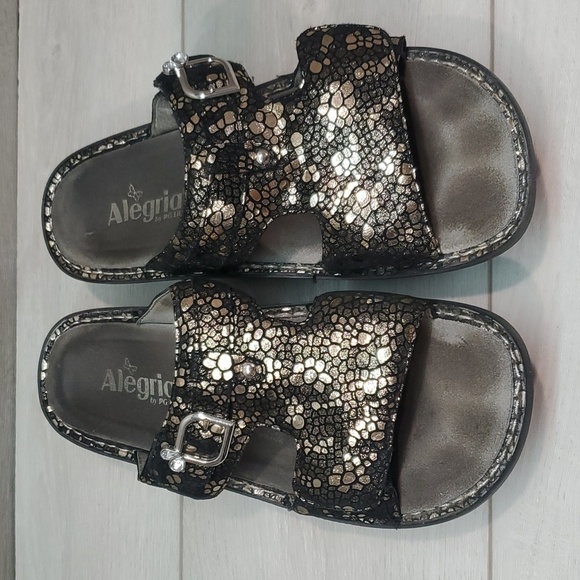 Alegria Women PEG-780 Leather Wedge Sandals shoes sz 41/10.5-11 - Picture 3 of 13